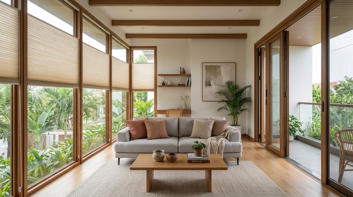 Sản phẩm rèm tổ ong, cửa lưới chống muỗi Đại Phát