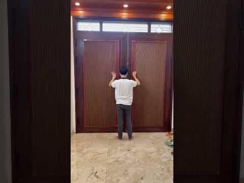 Rèm tổ ong lắp trên cánh cửa kính